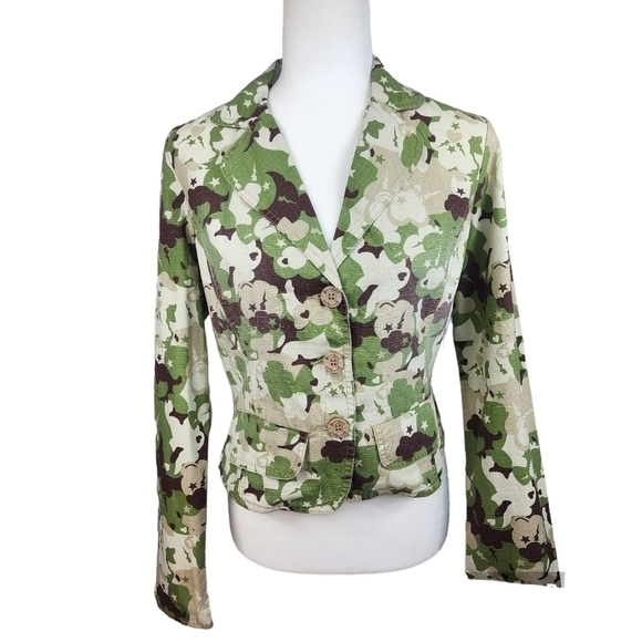 SOUNDGIRL Camo Crop Button Up Jacket Size L - Picture 1 of 8